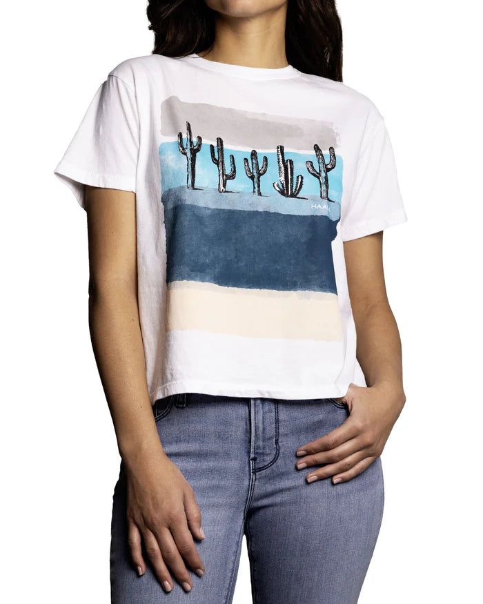 RELAXED CREW T-SHIRT : WATERCOLOR CACTUS