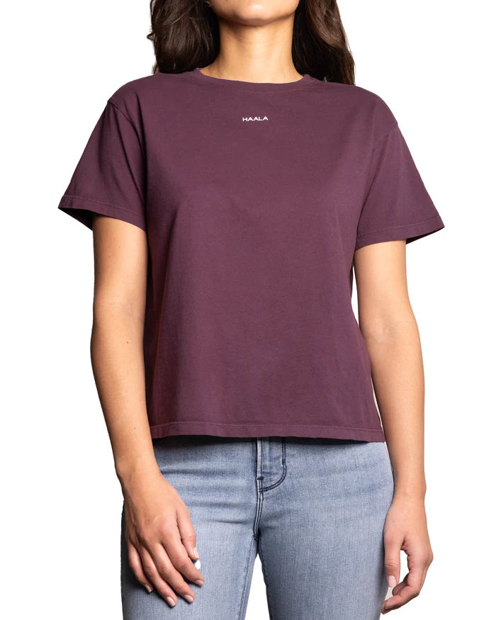 RELAXED CREW T-SHIRT : PLUM