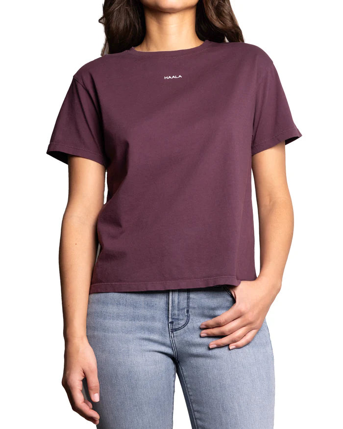 RELAXED CREW T-SHIRT : PLUM