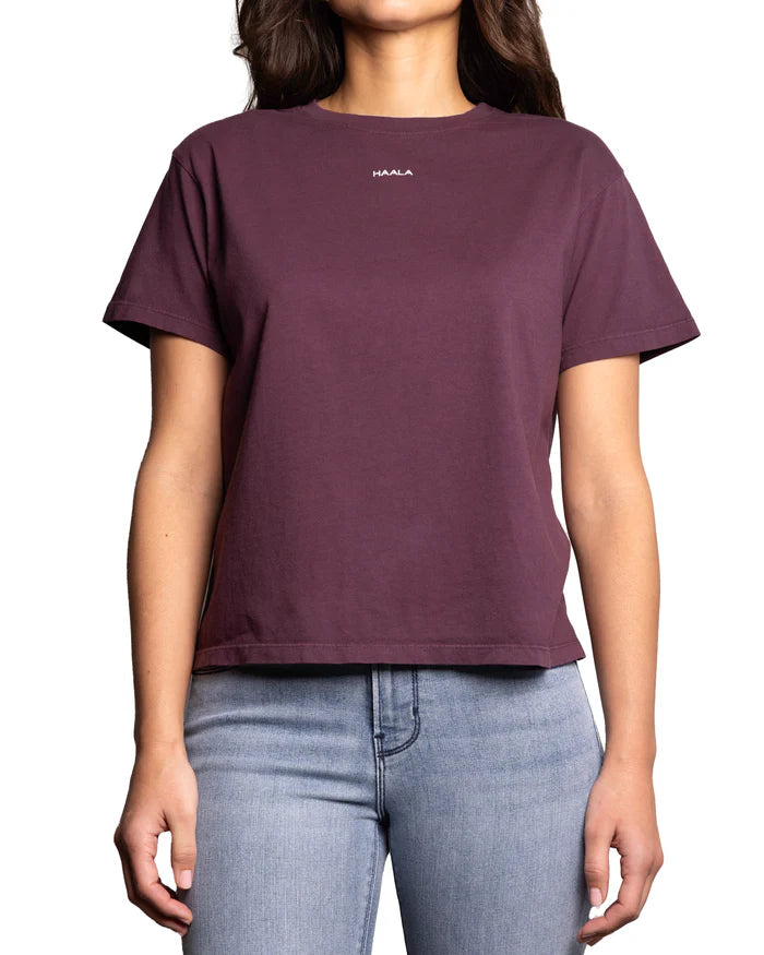 RELAXED CREW T-SHIRT : PLUM
