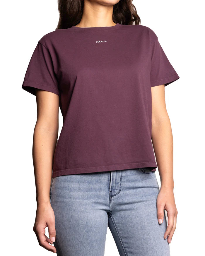 RELAXED CREW T-SHIRT : PLUM