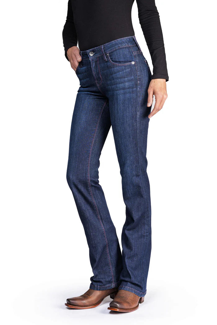 VENICE : BOOTCUT (DEEP OCEAN) VIOLET STITCH