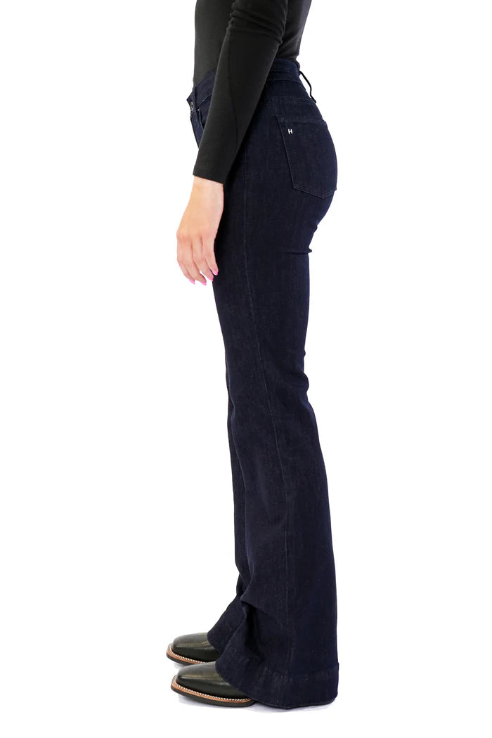 BELLA : Trouser Flare (Midnight) Navy Stitch