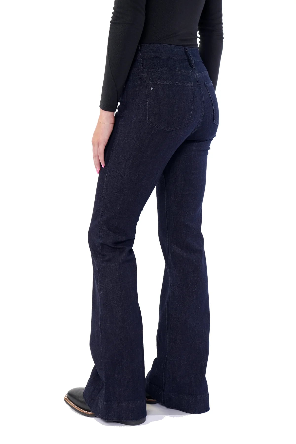 BELLA : Trouser Flare (Midnight) Navy Stitch