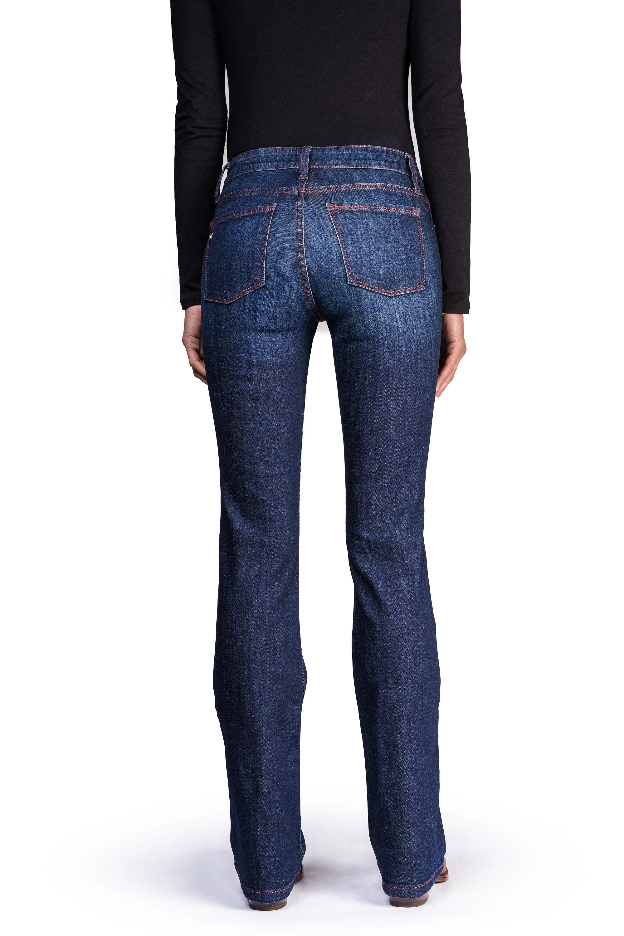 VENICE : Bootcut (Deep Ocean) Burgundy Stitch