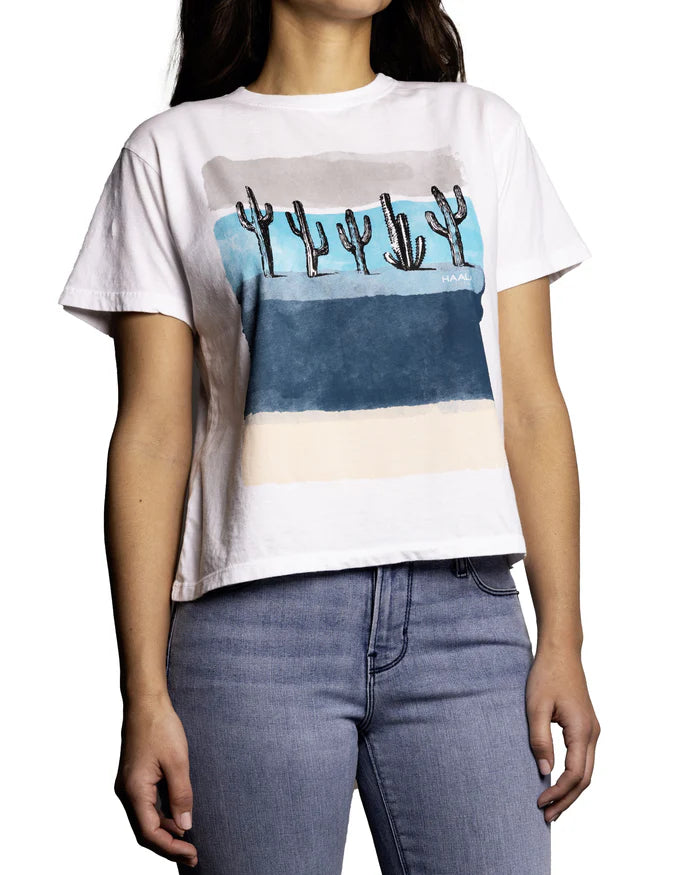 RELAXED CREW T-SHIRT : WATERCOLOR CACTUS