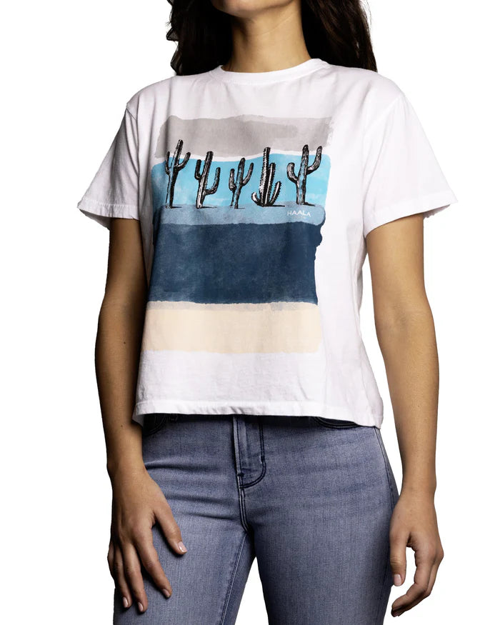 RELAXED CREW T-SHIRT : WATERCOLOR CACTUS
