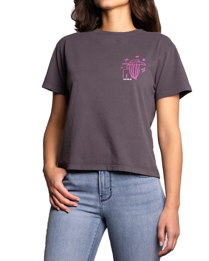 RELAXED CREW T-SHIRT : FUCHSIA COWGIRL
