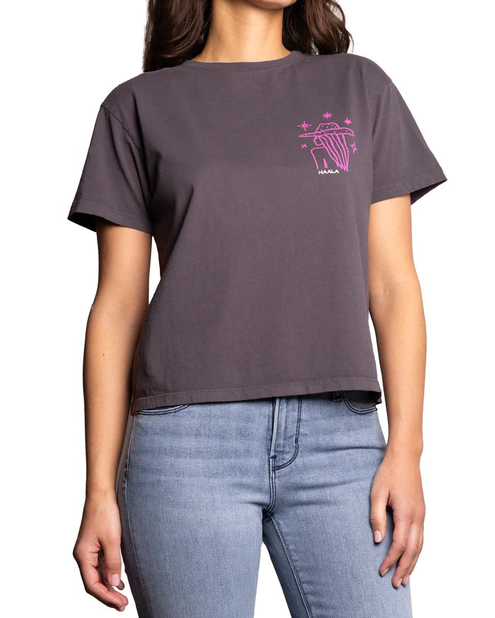 RELAXED CREW T-SHIRT : FUCHSIA COWGIRL