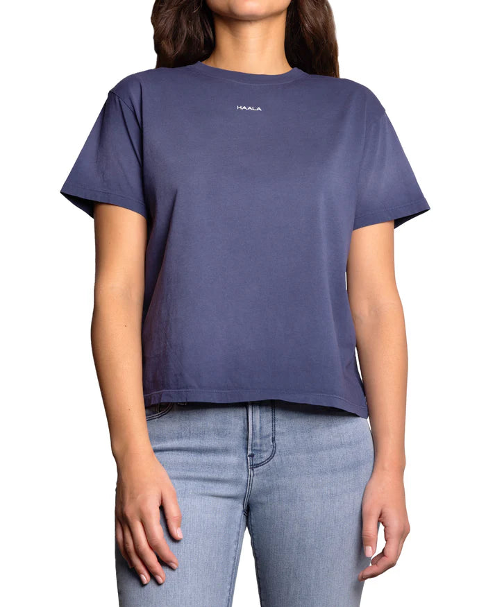 RELAXED CREW T-SHIRT : VINTAGE FADED BLUE HAZE