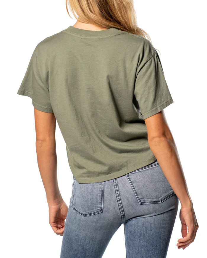 CROP SPLIT T-SHIRT : SEDONA SAGE