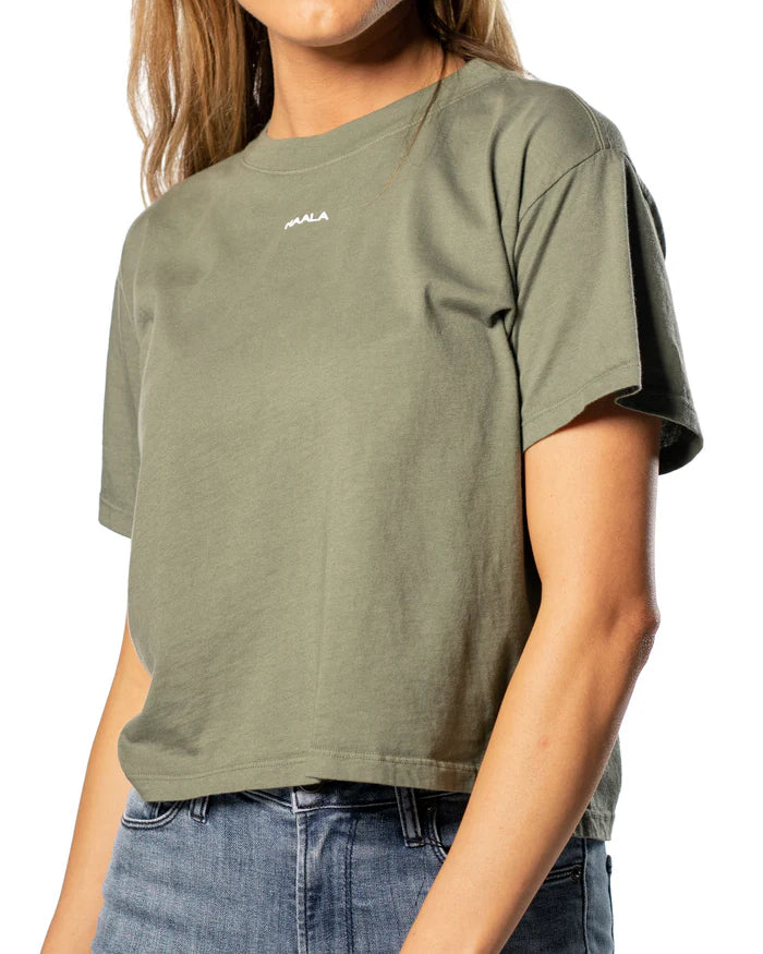 CROP SPLIT T-SHIRT : SEDONA SAGE