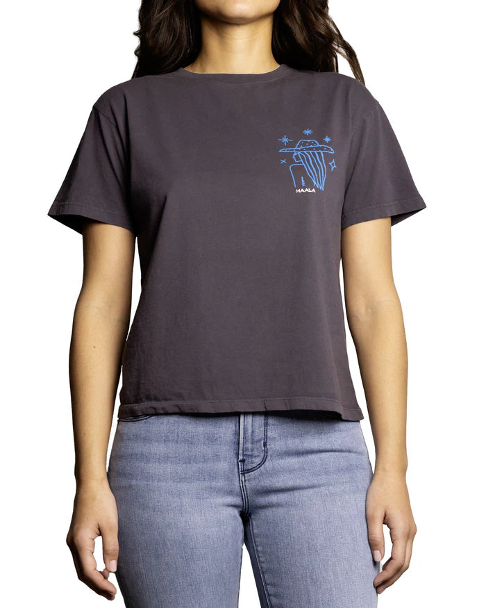 RELAXED CREW T-SHIRT : TEAL COWGIRL