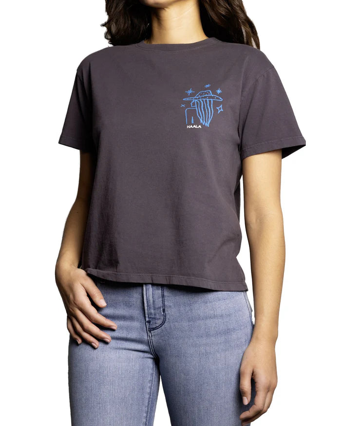 RELAXED CREW T-SHIRT : TEAL COWGIRL