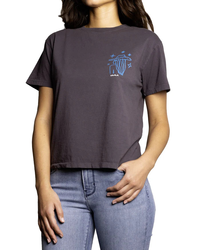 RELAXED CREW T-SHIRT : TEAL COWGIRL