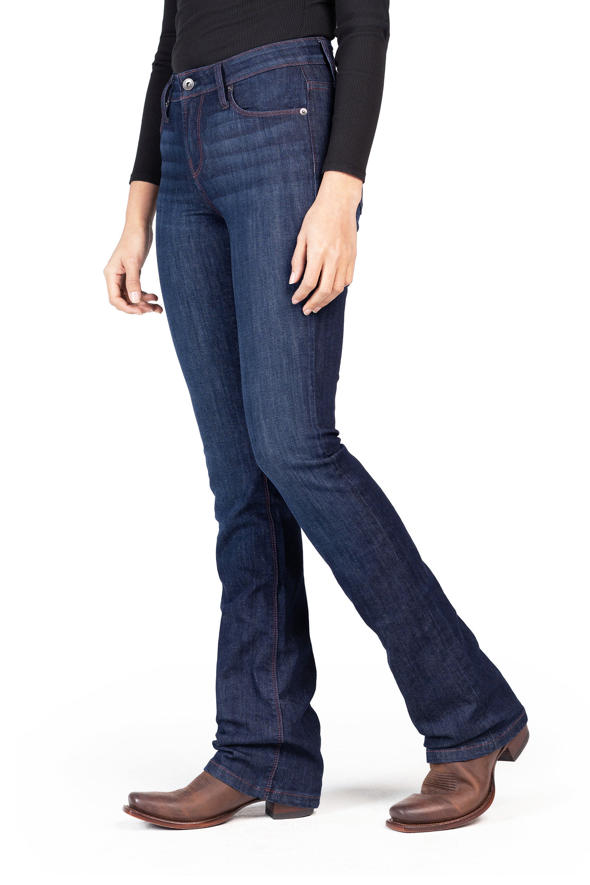 WESTERLY : Straight Leg (Deep Ocean) Burgundy Stitch