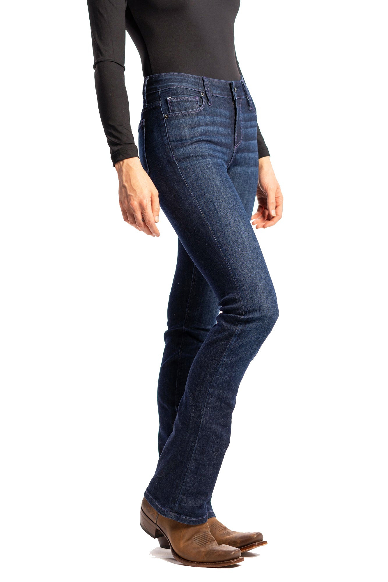 WESTERLY : Straight Leg (Deep Ocean) Violet Stitch
