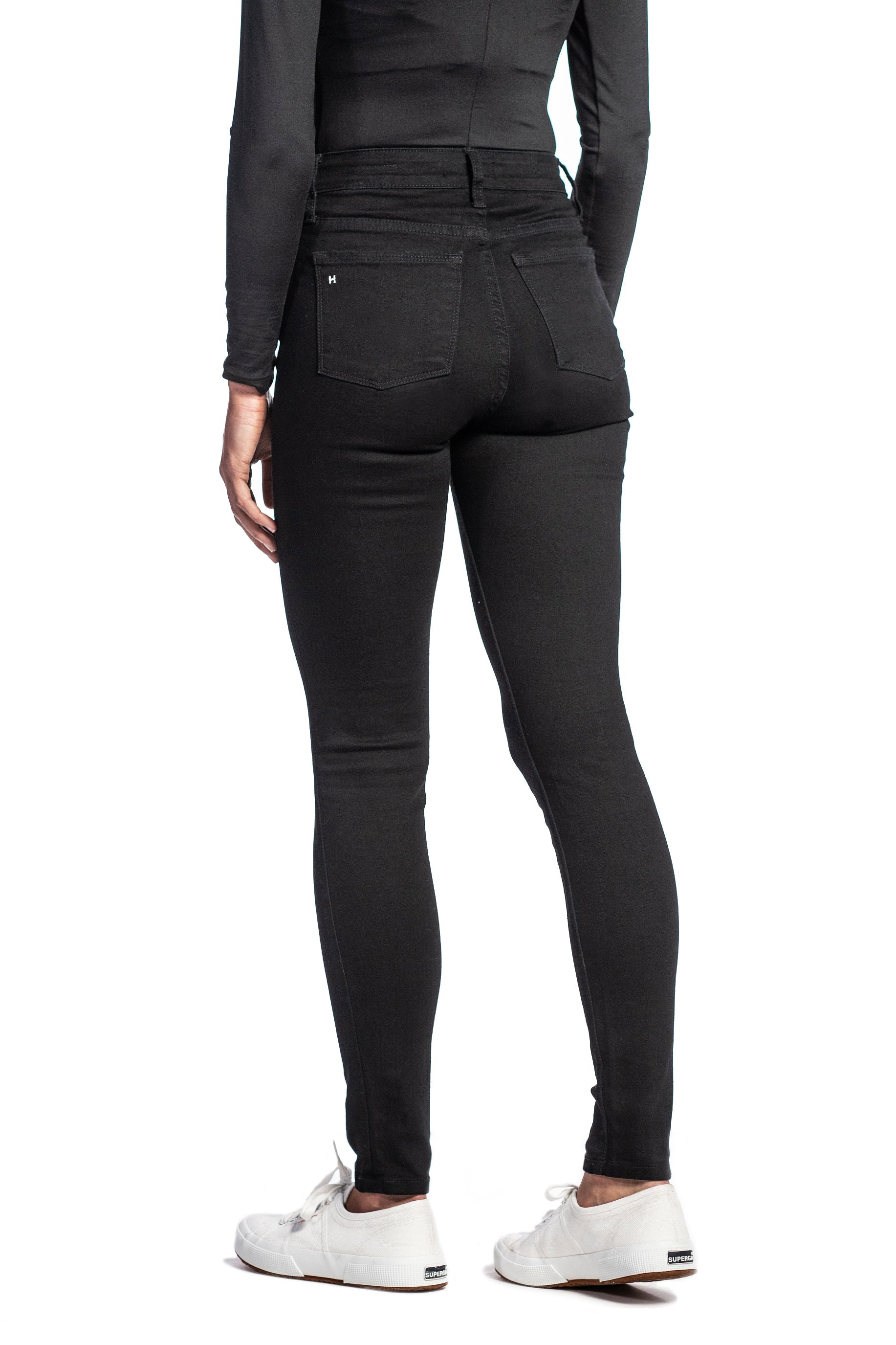 WHITNEY : High-Rise Skinny (Black) Black Stitch