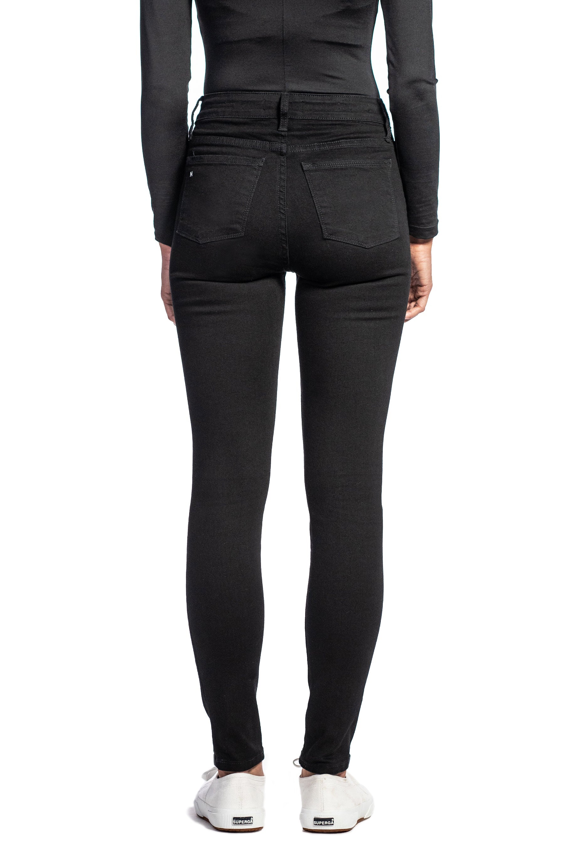 WHITNEY : High-Rise Skinny (Black) Black Stitch